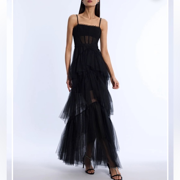 BCBG Oly Ruffled Tiered Corset Gown - Picture 5 of 8